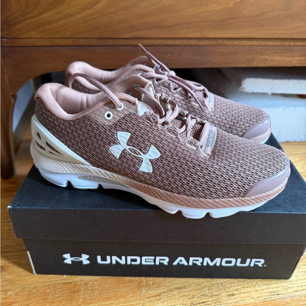 NEW Under Armour Charged Gemini Women's Running Shoes - Brown and White